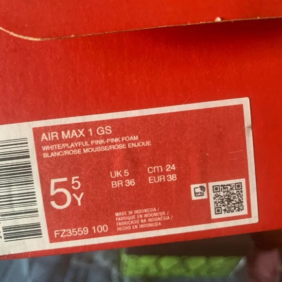 Nike Women's Pink and White Air Sneakers - Picture 2 of 2